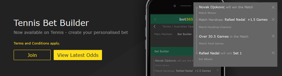 Tennis Bet Builder at bet365